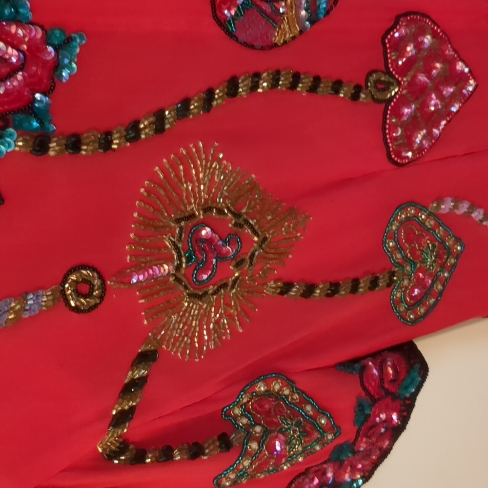 Niteline Della Roufogali Heart Sequined Blouse - Picture 8 of 11
